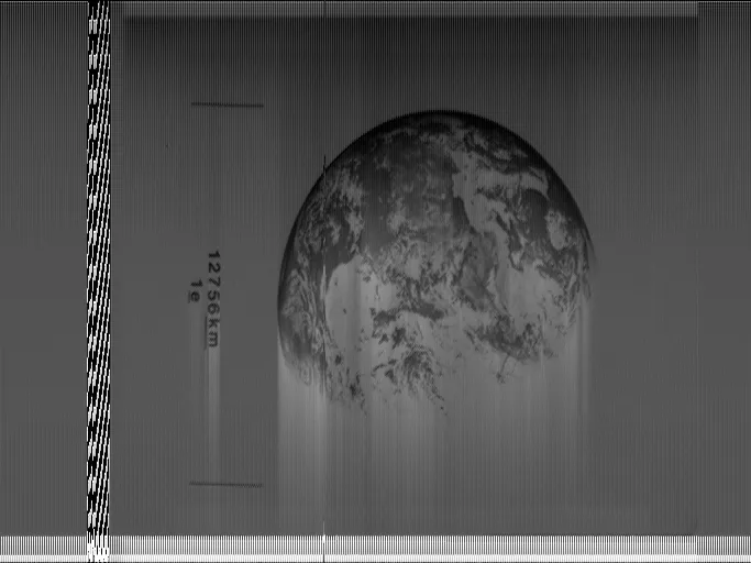 Decoded Voyager Golden Record image of Earth